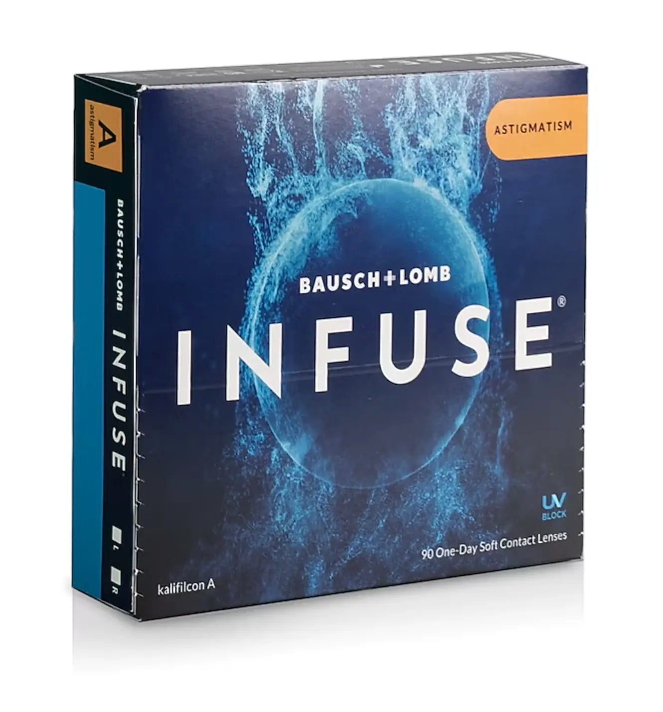 Bausch & Lomb Infuse contact lenses packaging on a white background